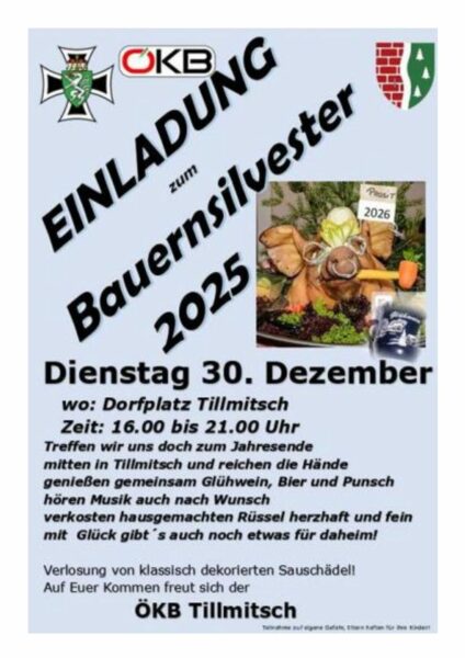 Einladung Bauernsilvester 2025 Flugblatt